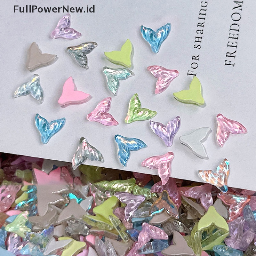 Power 20PCS Nail Art Rhinestones Glitter Ekor Ikan Kristal Permata 3D Tips DIY Dekorasi ID