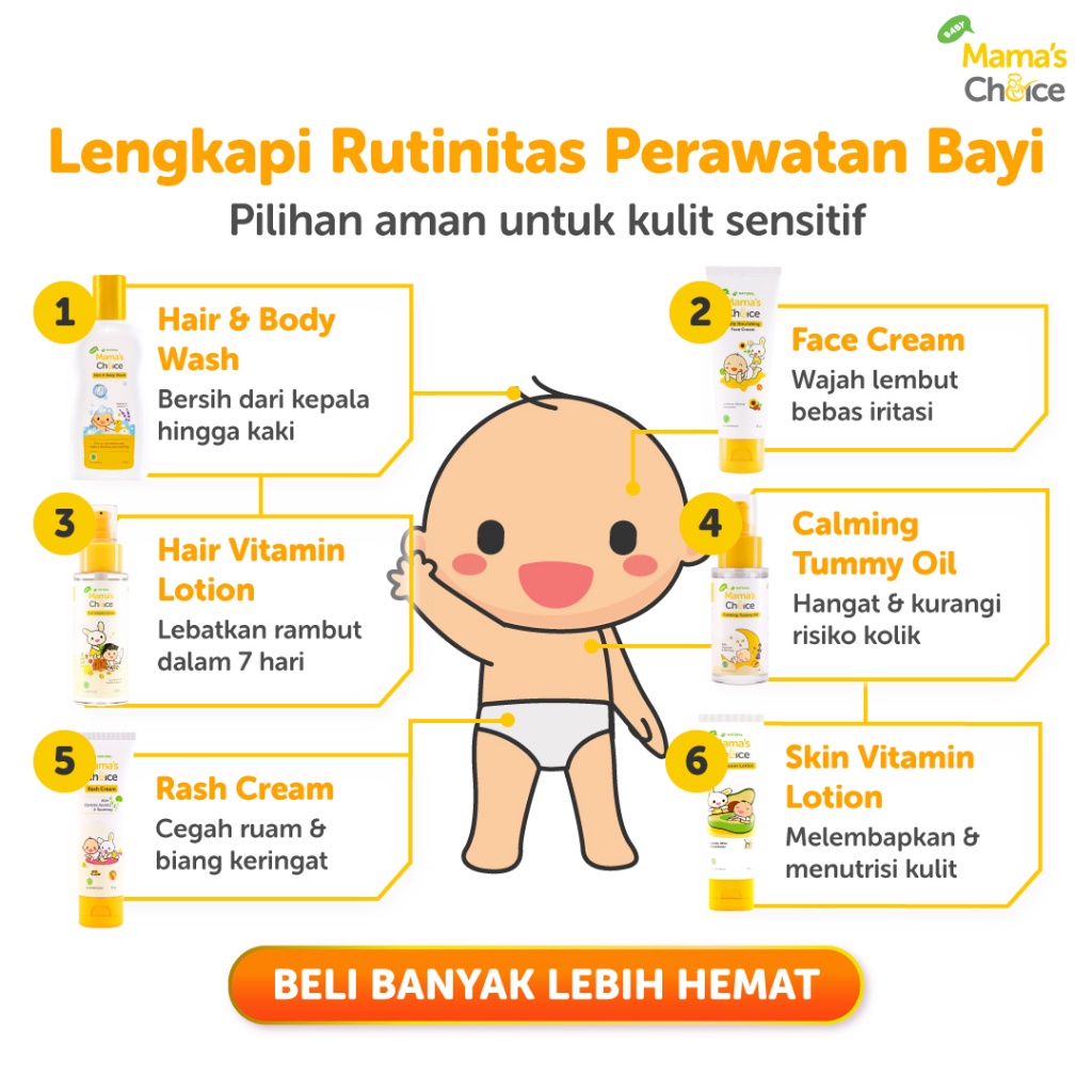 Baby Diaper Cream | Rash Cream Mama's Choice - Krim untuk meredakan biang keringat, ruam popok, ruam susu (Terdaftar BPOM)