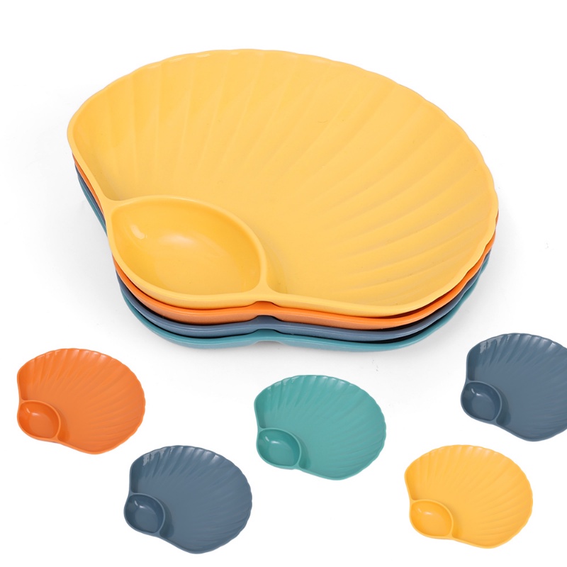 Kreatif Food Grade Shell Shaped Fruit Plate/Cuka Bumbu Piring Kentang Goreng Sarapan Buah Kering Snack Tulang Peralatan Makan