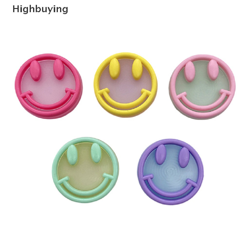 Hbid 5Pcs Luminous Mini PVC Wajah Smile Dashboard Mobil Mainan Boneka Angka Dekorasi Taman Rumah Diy Lem Cream Phone Case Patch Bahan Glory