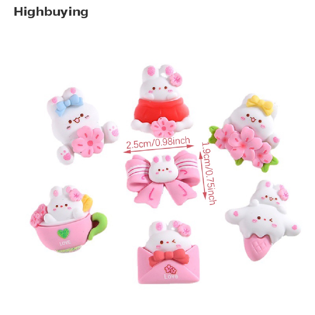 Hbid 5pcs Baru Lucu Kawaii Resin Mini Kartun Pink Cherry Blossom Datar Kembali Cabochon Glory