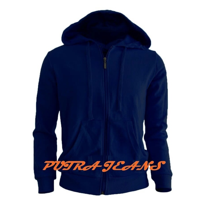 Jaket sweater hoodie polos pria XXL zipper/jumper sweater polos murah - Hijau army, M