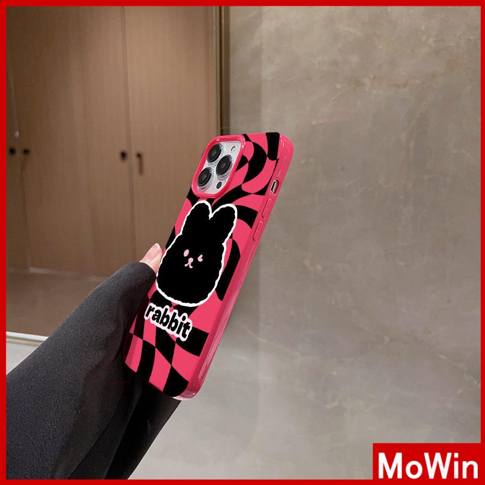For iPhone 14 Pro Max iPhone Case Pink Glossy TPU Soft Case Shockproof Protection Camera Cute Cute Rabbit Compatible with iPhone 13 Pro max 12 Pro Max 11 xr xs max 7Plus 8Plus