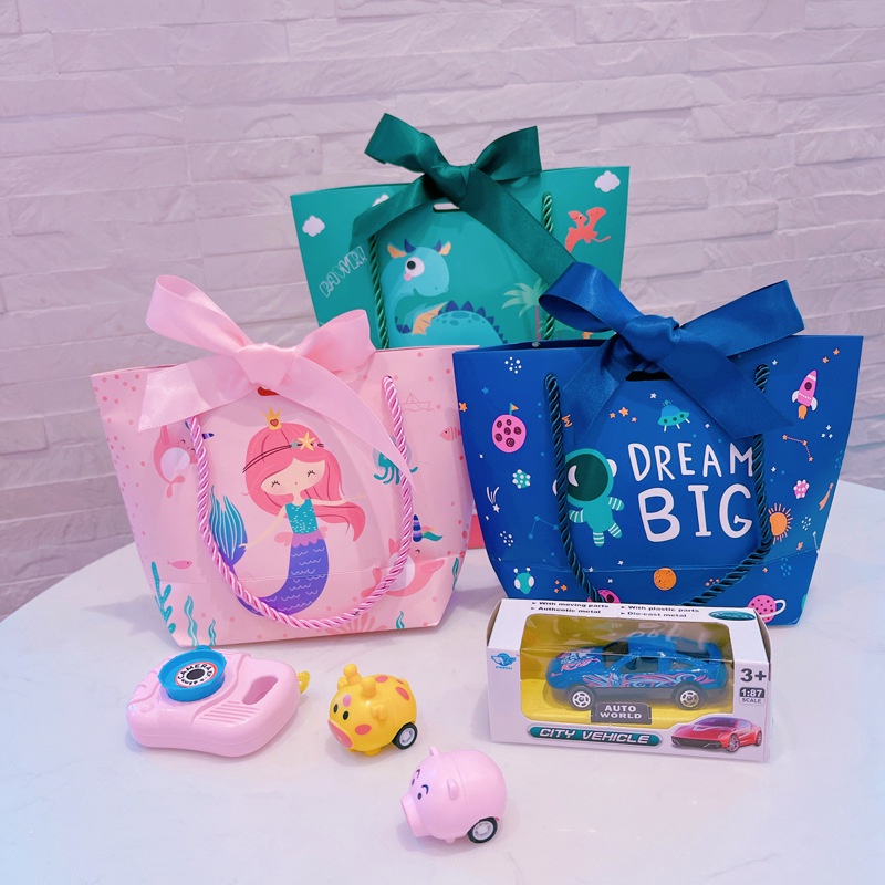 GOODIEBAG ULANG TAHUN / PAPERBAG PREMIUM ULANG TAHUN ANAK / TAS ULANGYAHUN DINOSAURUS MERMAID / BIRTHDAY GODDIE BAG