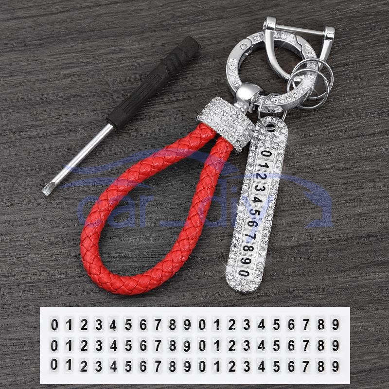 Gantungan Kunci Kemewahan Liontin Logam Lanyard Berwarna-warni Dengan Anti-hilang Nomor Plat Untuk Mobil Sepeda Motor Remote Key Bag Dekorasi Hadiah Elegan Gift Keychain