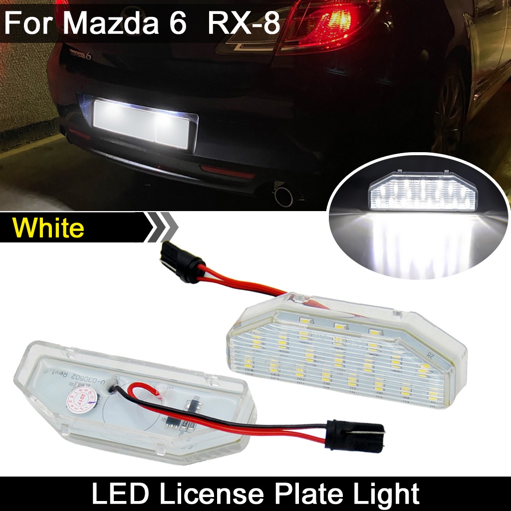 2pcs Lampu Plat Nomor Plat LED Putih Bebas Error Untuk Mazda 6gh 2007-2012 Untuk Mazda RX-8 RX8 2004-2012