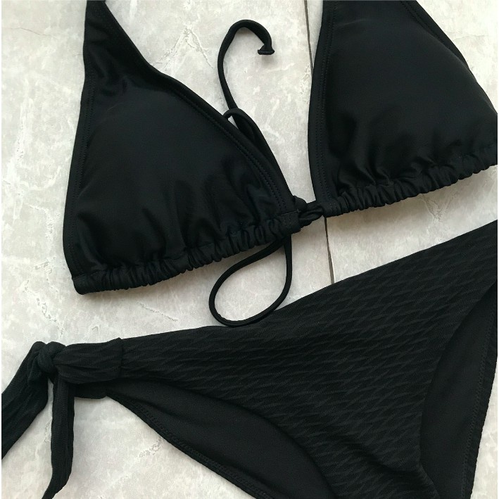 [ONE SET] Forever 21 Triangle Black Bikini Set Baju Renang Monokini Swimsuit Jastip Forever21 F21 Ba
