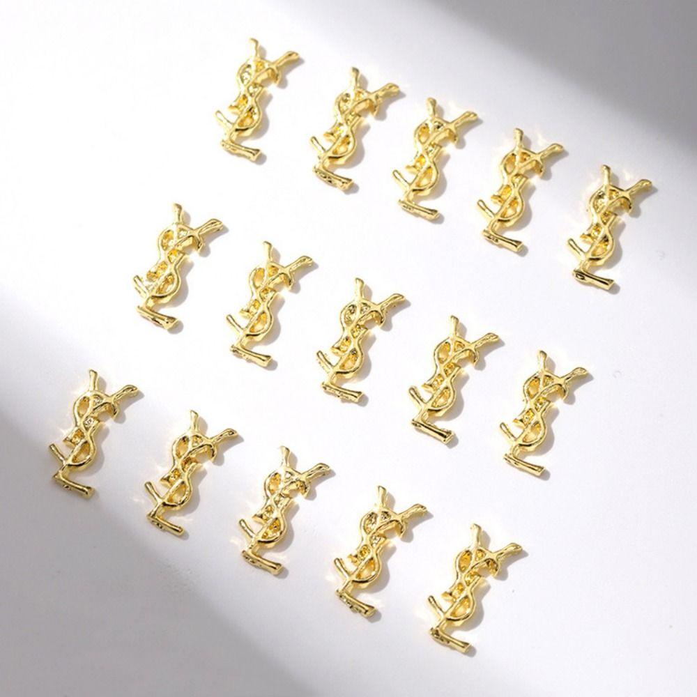 Augustina Nail Charms 10Pcs Gaya Perancis Hiasan Kuku Mewah Alloy Manicure Aksesoris