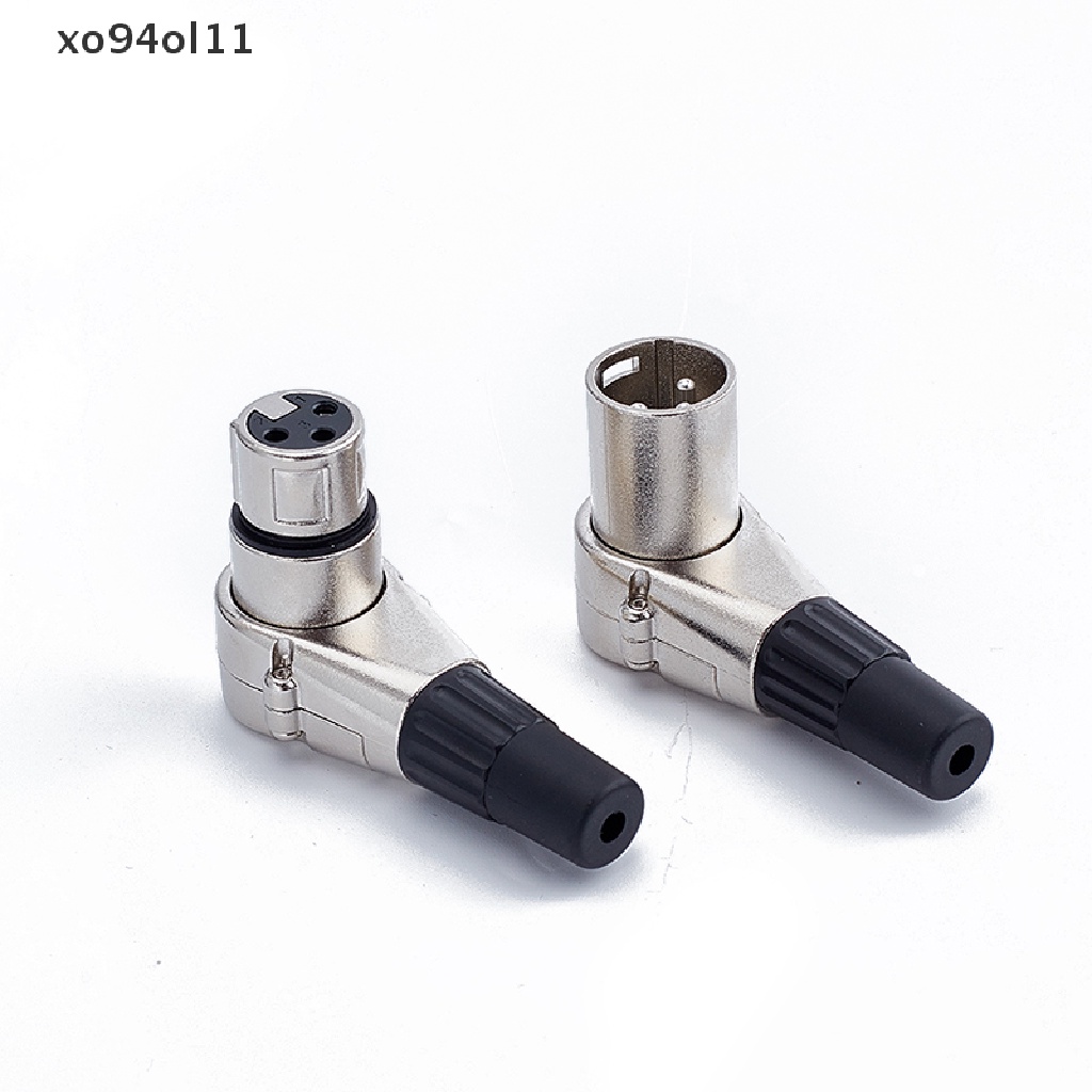 Konektor XLR Sudut Kanan XO 3Pin Male Female Colokan Micphone Konektor Kabel Audio OL