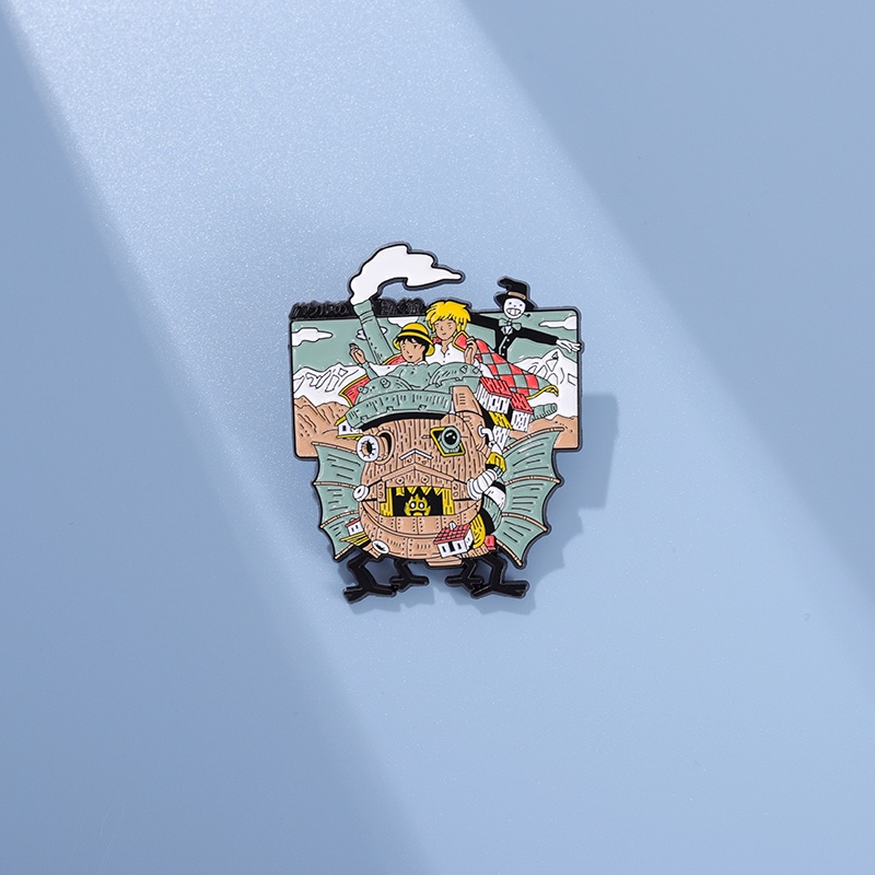 Anime Peripheral Howl's Moving Castle Lapel Pin Ransel Lencana Hadiah Untuk Teman Aksesoris Pakaian