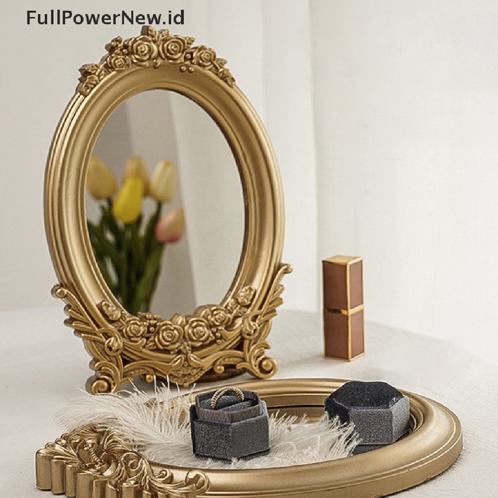 Power 1Pc Cermin Dinding Vintage Gantung Hias Retro Dekorasi Rumah Meja Oval Mirror ID