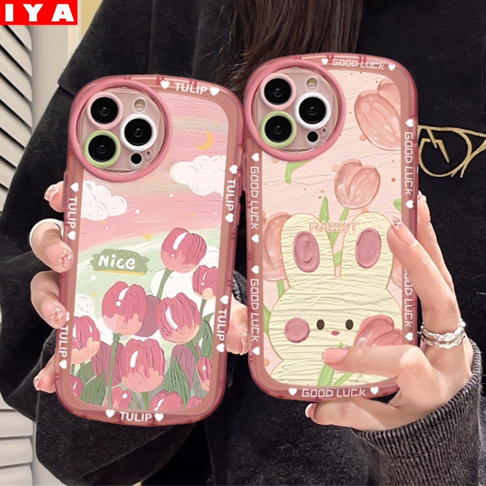 Colorful Tulip Case Redmi Note11 Pro Redmi 10C 10A 9C 9T 9A Note10 5G Note 10S Note9 9S Pro Note8 Pro Note7 Poco M5S M3 X3 Pro NFC Casing Pola Lukisan Minyak Kelinci Indah