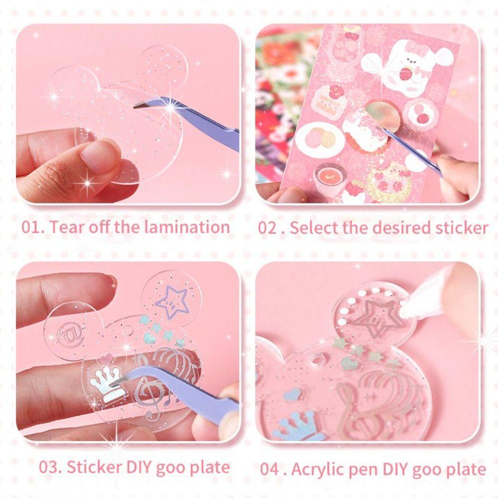 REBUY Rebuy Goo Card Stiker Set Mainan Anak Gantungan Kunci Handmake Perlengkapan Sekolah Kartun Buatan Sendiri Bahan Akun Tangan DIY Scrapbooking