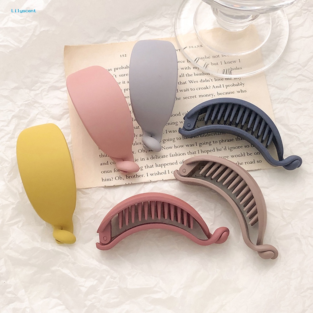 Lilyscent Temperamen Alat Styling Klip Rambut Bentuk Pisang Manis Matte Hair Clip Candy Color