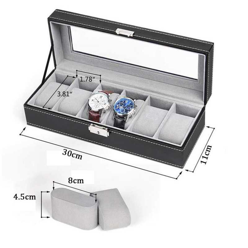 NieNie Kotak Penyimpanan Jam Tangan Storage Organizer Watch Box 6 Grid - NIE6