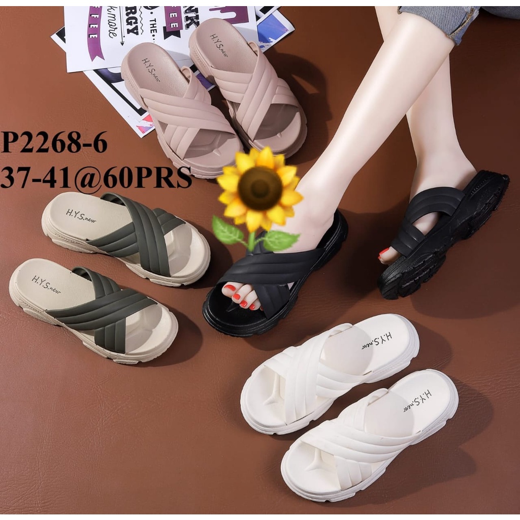 Sandal Karet Jelly Wedges Wanita import Model Terbaru Original Kekinian by AGUNG STYLE Balance P2268-6