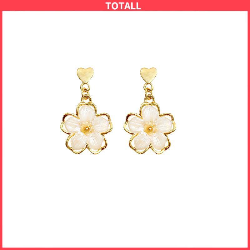 COD Anting Stud Kristal Bunga Bahan Akrilik Fashion Korea Gaya Untuk Wanita-Totall