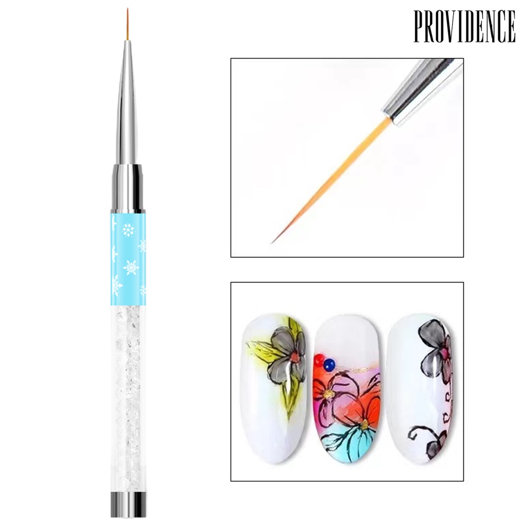 Providence Paku JemuranPen Snowflake Print Kristal Imitasi Titik Halus Non-slip Nyaman Grip Desain Kuku Profesional Nail Art Liner Brush Pen Alat Salon Kuku