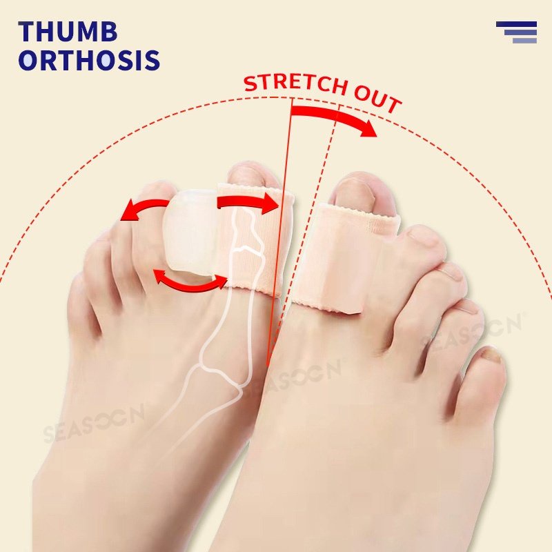 Penyangga Pelurus Jari Kaki Besar Pelindung Jempol Pelindung Jari Kaki Pemisah Jari Kaki Korektor Bunion Gel Silikon 1Pc