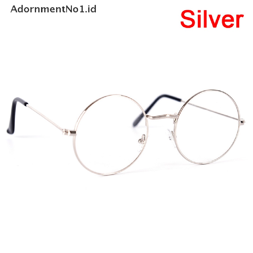 [AdornmentNo1] Kacamata Bulat Vintage Pria Wanita Frame Metal Retro Eye wear Clear Glasses [ID]