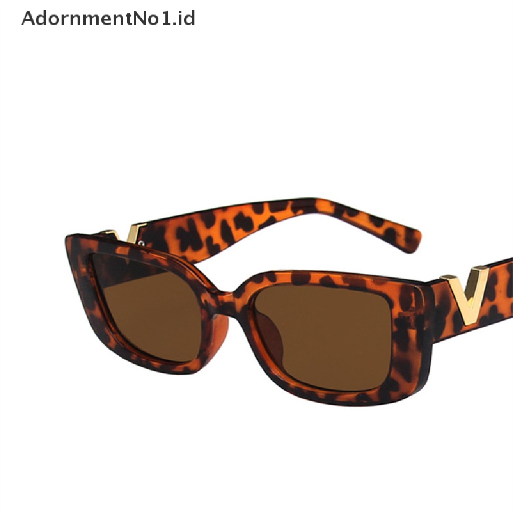 [AdornmentNo1] Frame Kacamata Hitam Wanita Fashion Rectangle Sunglasses Dengan Engsel Metal [ID]