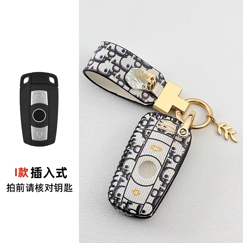 Kulit Asli Case Cover Case Kunci Mobil Auto Keyless Smart Remote Gantungan Kunci Ring Holder Fob Shell Tas Kantong Untuk BMW F30 F34 F10 F07 F20 G30 F15 F16 E34 E90 E60