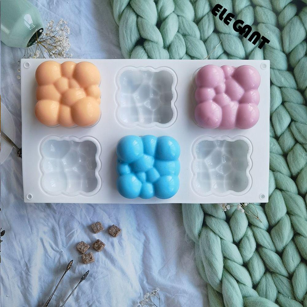 [Elegan] Cetakan Mousse 6-rongga Mudah Demold Food Grade Silicone Bakeware Perlengkapan Baking Handmade Bentuk Awan Alat Kue