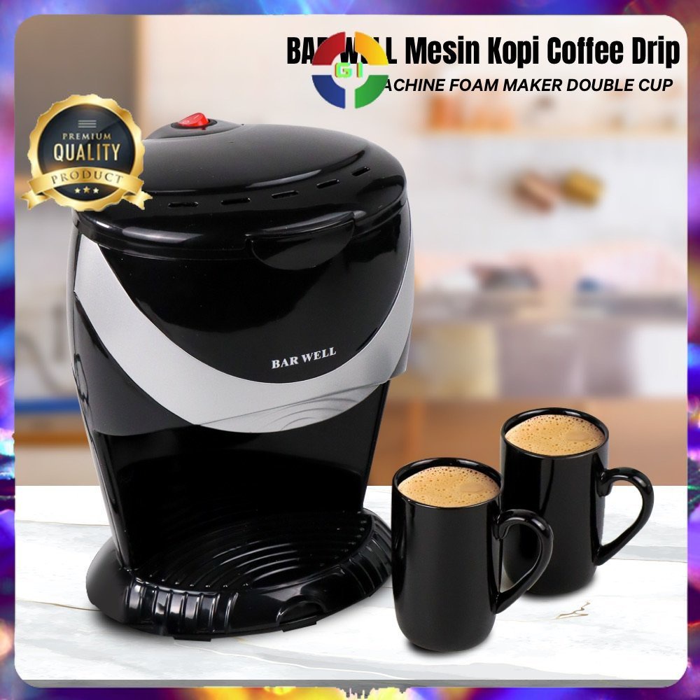 Mesin Kopi Listrik Drip Coffee Maker Double Cup Black