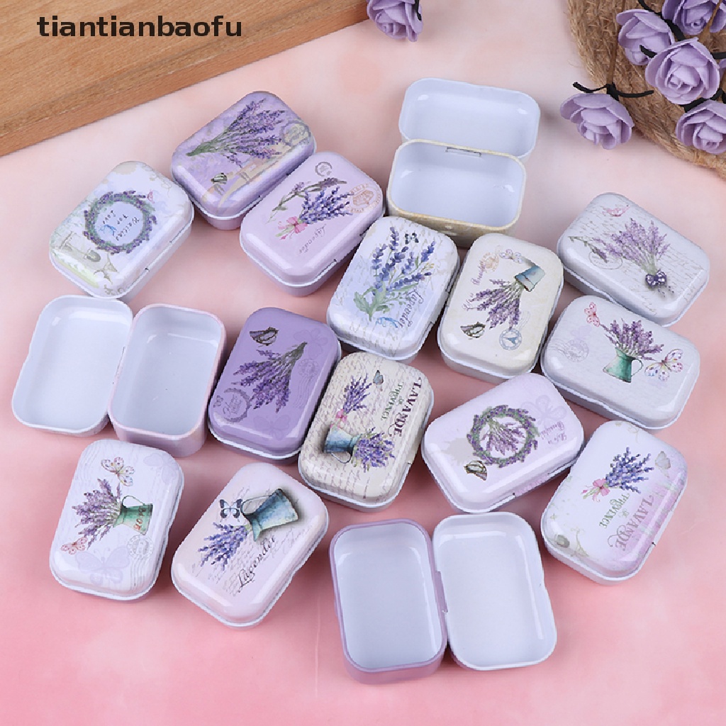 [tiantianbaofu] Lavender mini box Sealed jar packing Kotak Perhiasan candy box Penyimpanan Kecil Butik