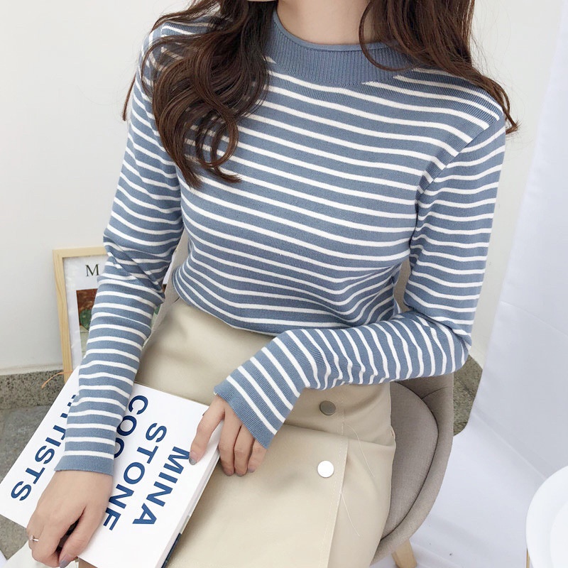 TELLY ➡️BJ-045 Inner Rajut Knit Turtleneck Lengan Panjang | Dalaman Hijab | Atasan Rajut Import Wanita