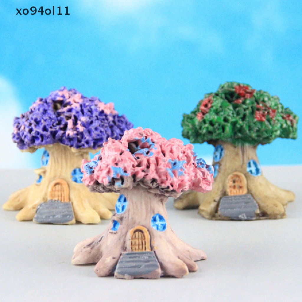 Xo Miniatur Taman Peri Lanskap Mikro Ornamen Resin Dekorasi Kerajinan Rumah Pohon OL