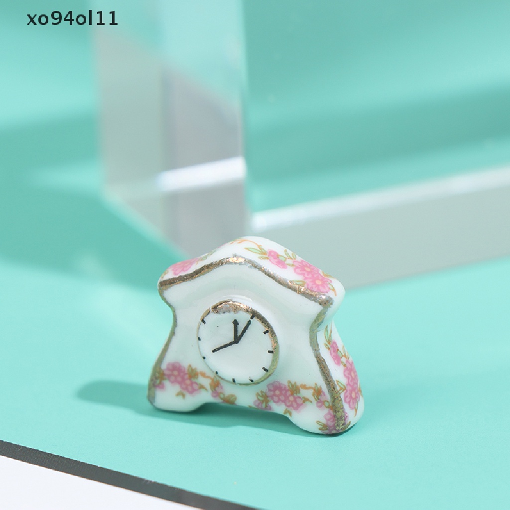 Xo 3pcs1per12rumah Boneka Handmade Keramik Jam Ornamen Decora Doll house Miniatur OL