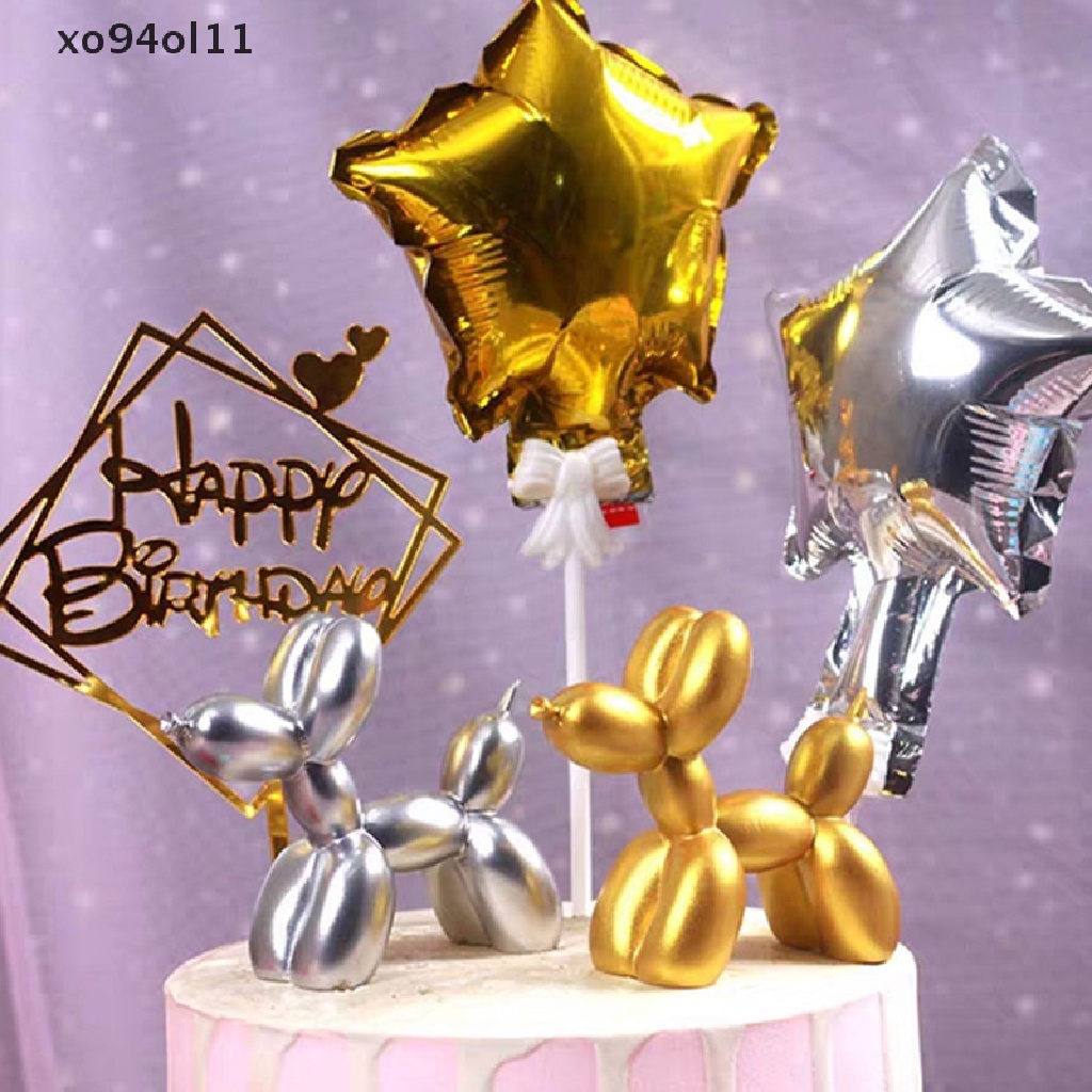 Xo Kerajinan Resin Patung Hadiah Balon Kecil Anjing Rumah Desktop Ornamen Dekorasi Kue OL