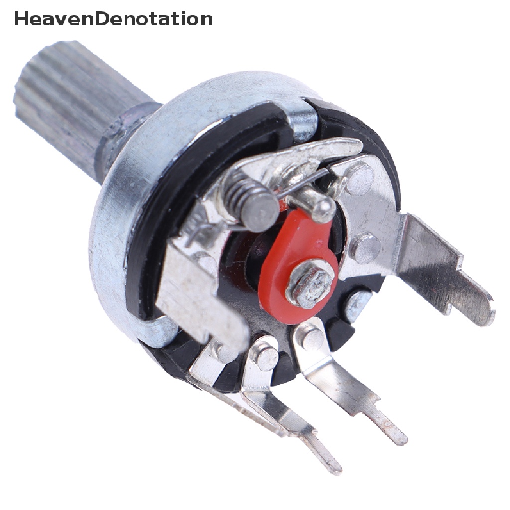 [HeavenDenotation] 5pcs RV17 Dengan Potensio Saklar B1K 2K 5K 10K 20K 50K Handle Panjang 15mm 5Pin Switch Karbon Film Potensiometer HDV