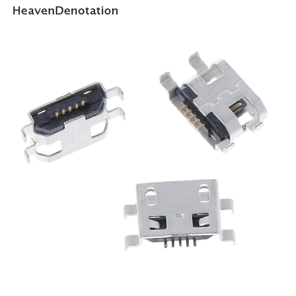 [HeavenDenotation] 10pcs Tipe B micro usb 5pin female charger mount Konektor jack port socket HDV