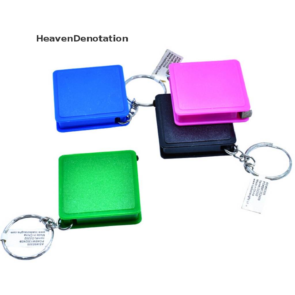 [HeavenDenotation] 1m Penggaris Yang Dapat Ditarik Plastik Portable Mini Tape Measure Dengan Gantungan Kunci HDV