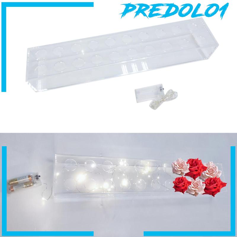 [Predolo1] Vas Akrilik Pot Bunga Decor Art Vase Suling Vas Kotak Bunga Tempat Air