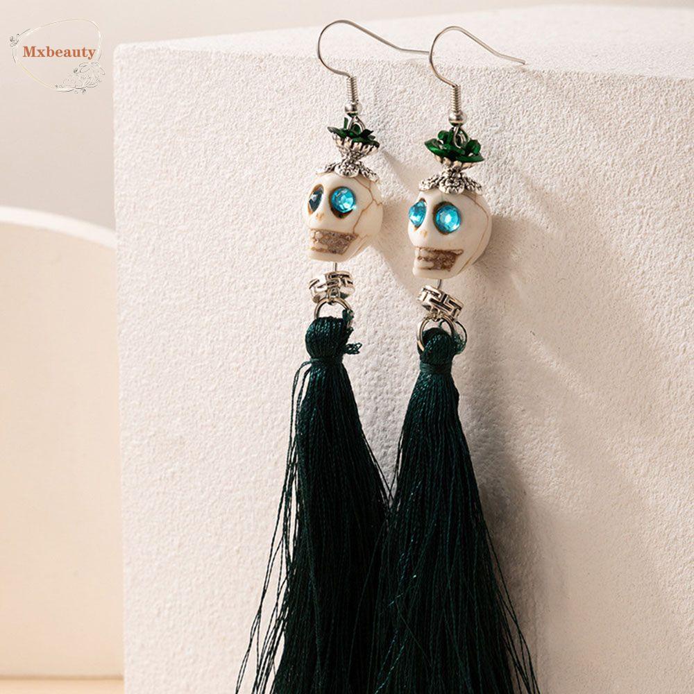 Mxbeauty Halloween Anting Trendi Keren Sederhana Labu Perempuan Tengkorak Busur Telinga Aksesoris Gadis Wanita Menjuntai Anting