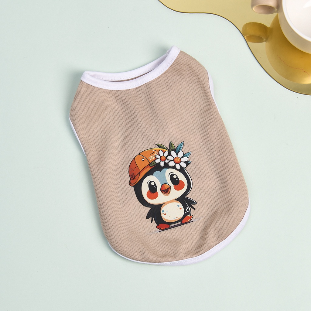 Pakaian Hewan Peliharaan Motif Hewan Lucu Laki-Laki Dan Perempuan universal Murah Kucing Anjing Rompi Musim Panas Pakaian Keren Dan Bernapas