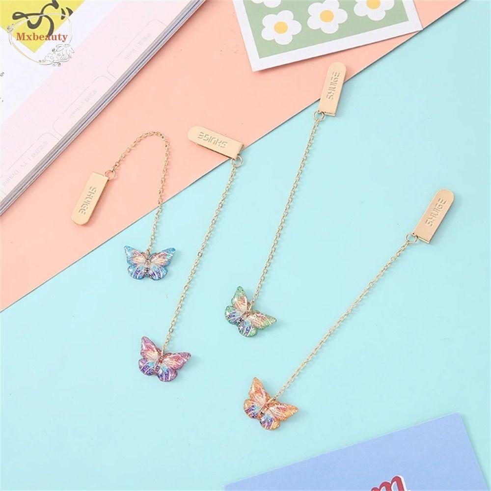 Mxbeauty Butterfly Bookmark Kawaii Perlengkapan Sekolah Capung Untuk Anak Perempuan Membaca Tanda Buku Alat Tulis Bookmark Liontin