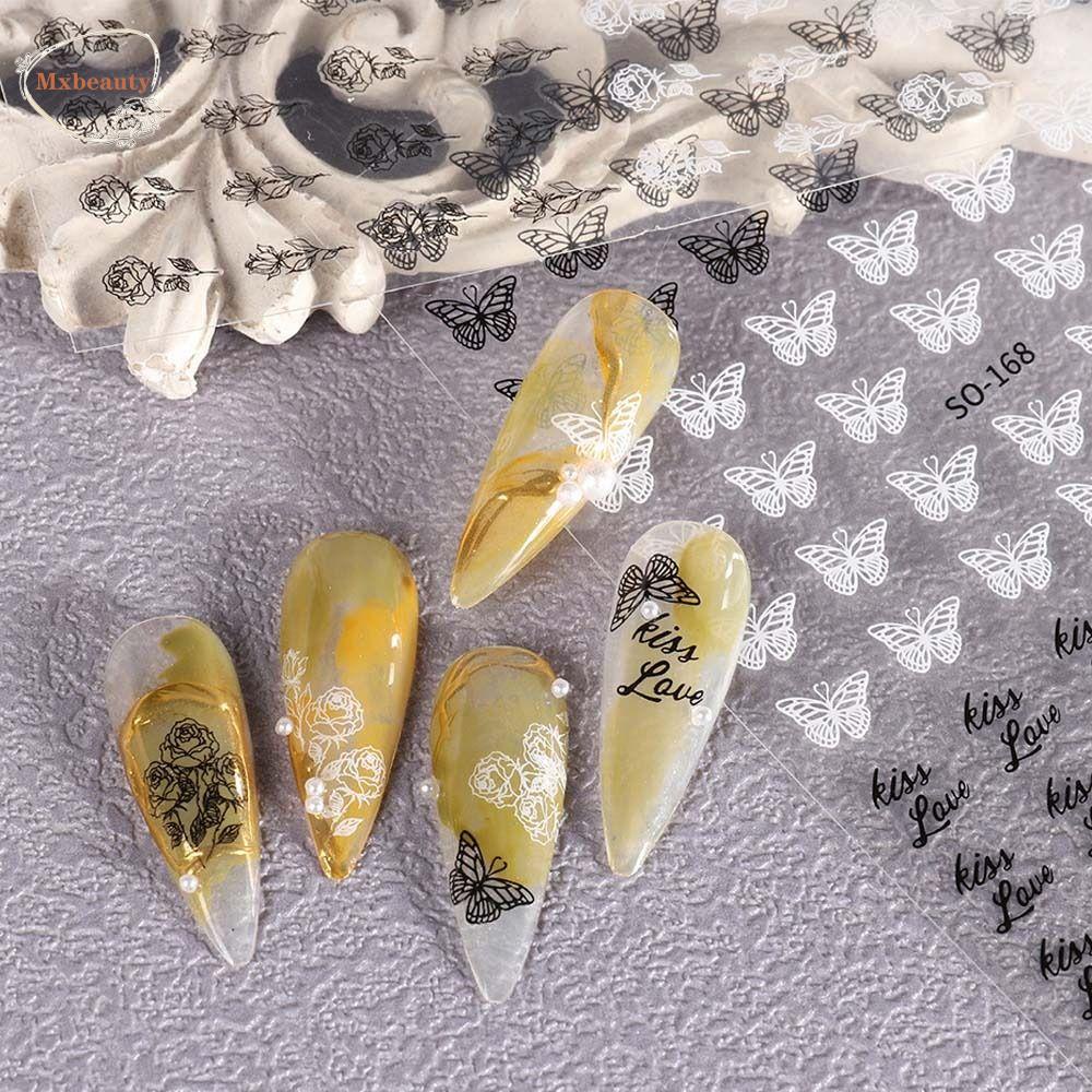 Mxbeauty Kartun Stiker Kuku Wanita Ins Gaya Kelinci 5D Relief Tulip Self Adhesive Nail Dekorasi