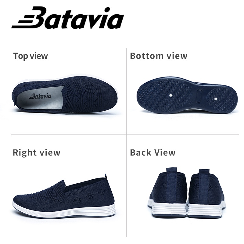 Batavia Sepatu Wanita Flat Anyaman Terbang Grosir Import Terbaru Original Sepatu Ibu Sepatu Sekolah Sepatu Wanita A167