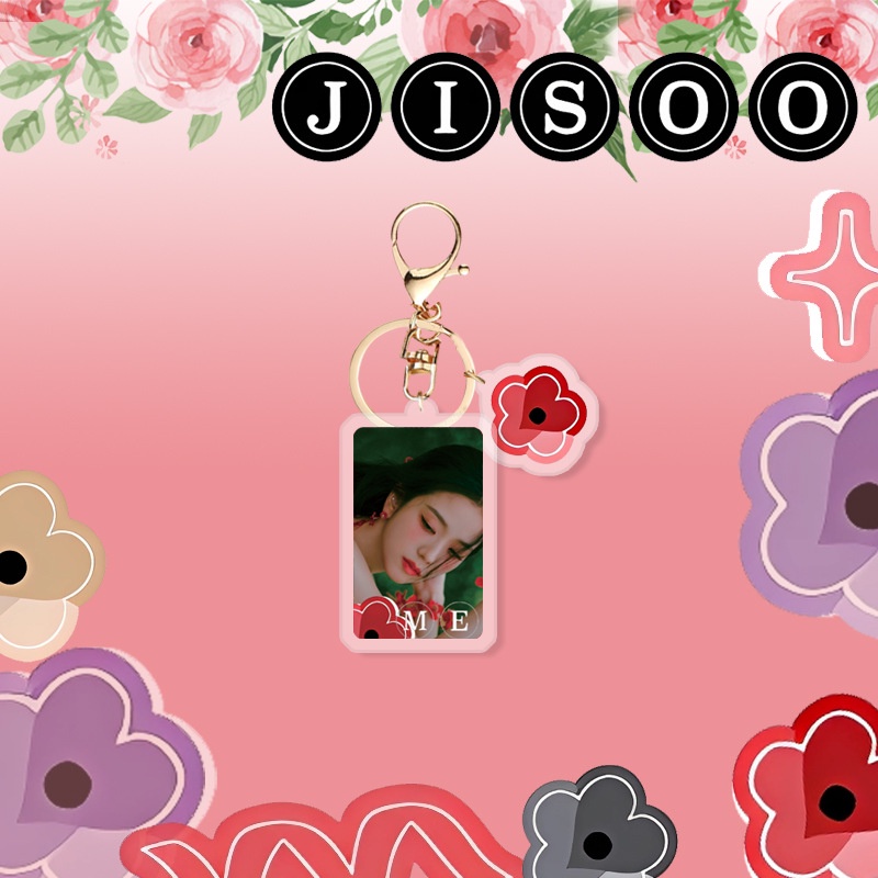 1pc JISOO FLOWER BLACK-PINK Gantungan Kunci Akrilik Blackpink Key Ring Gantung Blackpink