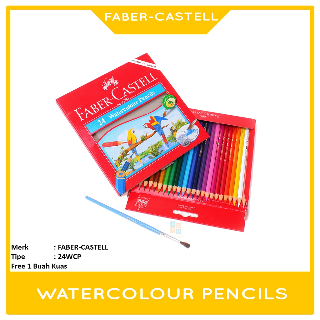 

Faber Castell - Pensil Warna Watercolour 24 Warna - Set
