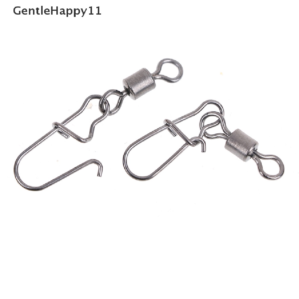 Gentlehappy 200Pcs stainless rolling swivel Bagus snap lure Konektor Memancing Putar snap id