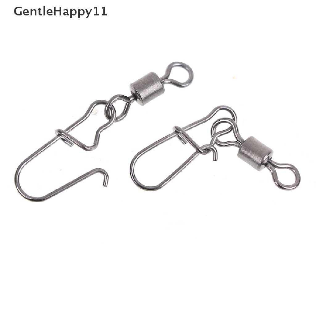 Gentlehappy 200Pcs stainless rolling swivel Bagus snap lure Konektor Memancing Putar snap id