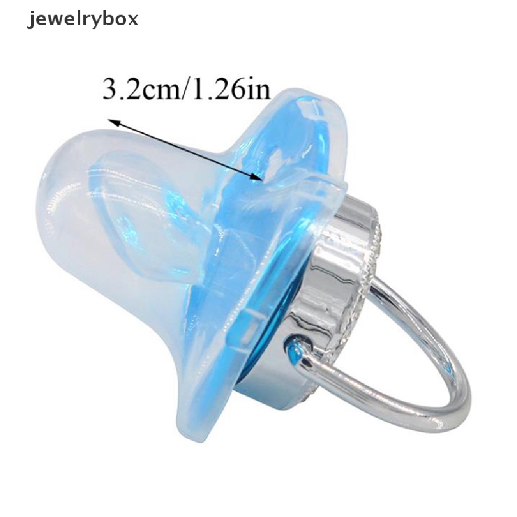 [jewelrybox] Huruf Inisial Nama Biru Dot Bayi BPA Free Silicone Dot Nipple Butik