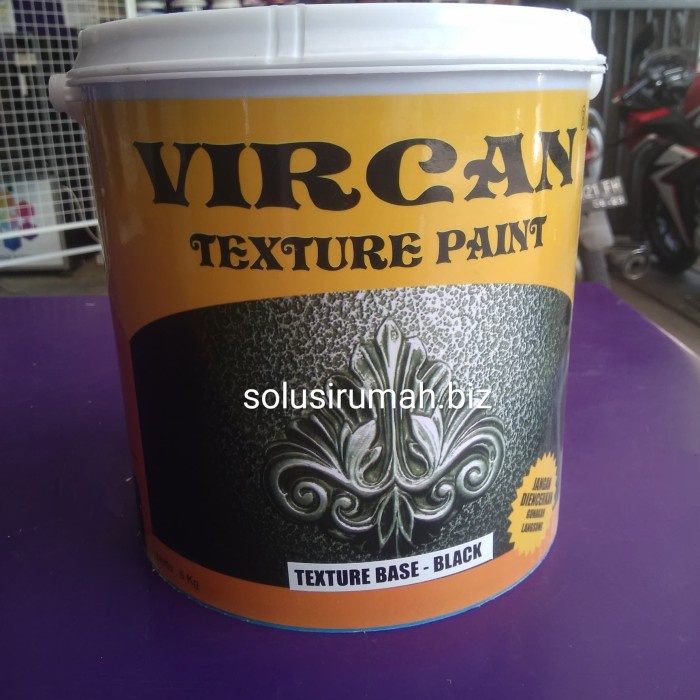 CAT TEXTURE 5KG DASAR BLACK VIRCAN SEMUA MEDIA VIRKAN + PACKING hitam