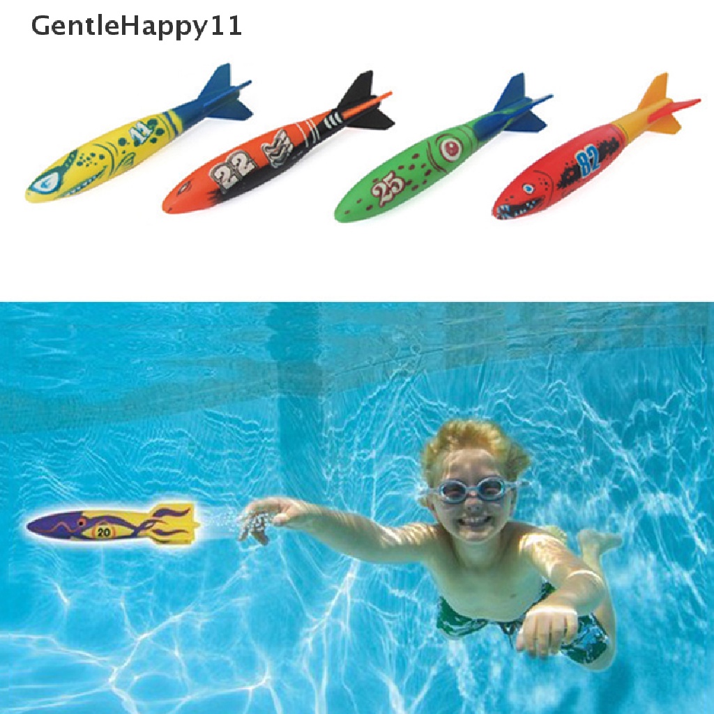 Gentlehappy 4Pcs/Set Diving Torpedo Underwater Kolam Renang Bermain Mainan Alat Pelatihan id