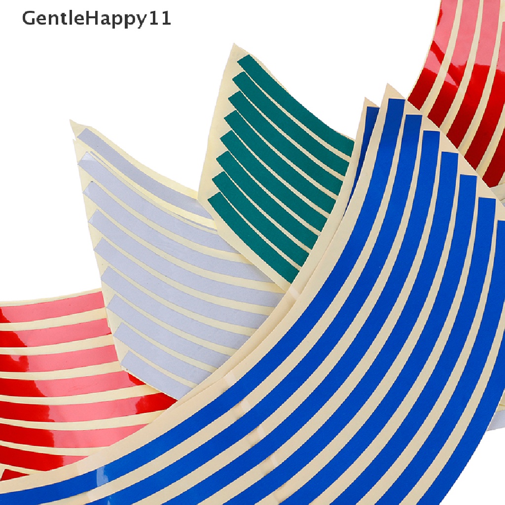 Gentlehappy Velg Mobil Motor 16strip Reflektif 14 &quot;stripe tape decal ers  Id